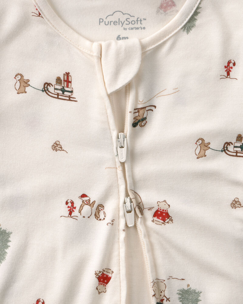 Baby North Pole PurelySoft™ 2-Way Zip Sleepers - Cream - Image 5