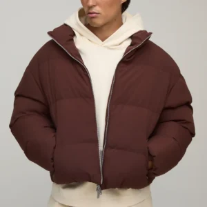 MAN Boxy Fit Essential Midweight Padded Funnel Neck Puffer Jacket