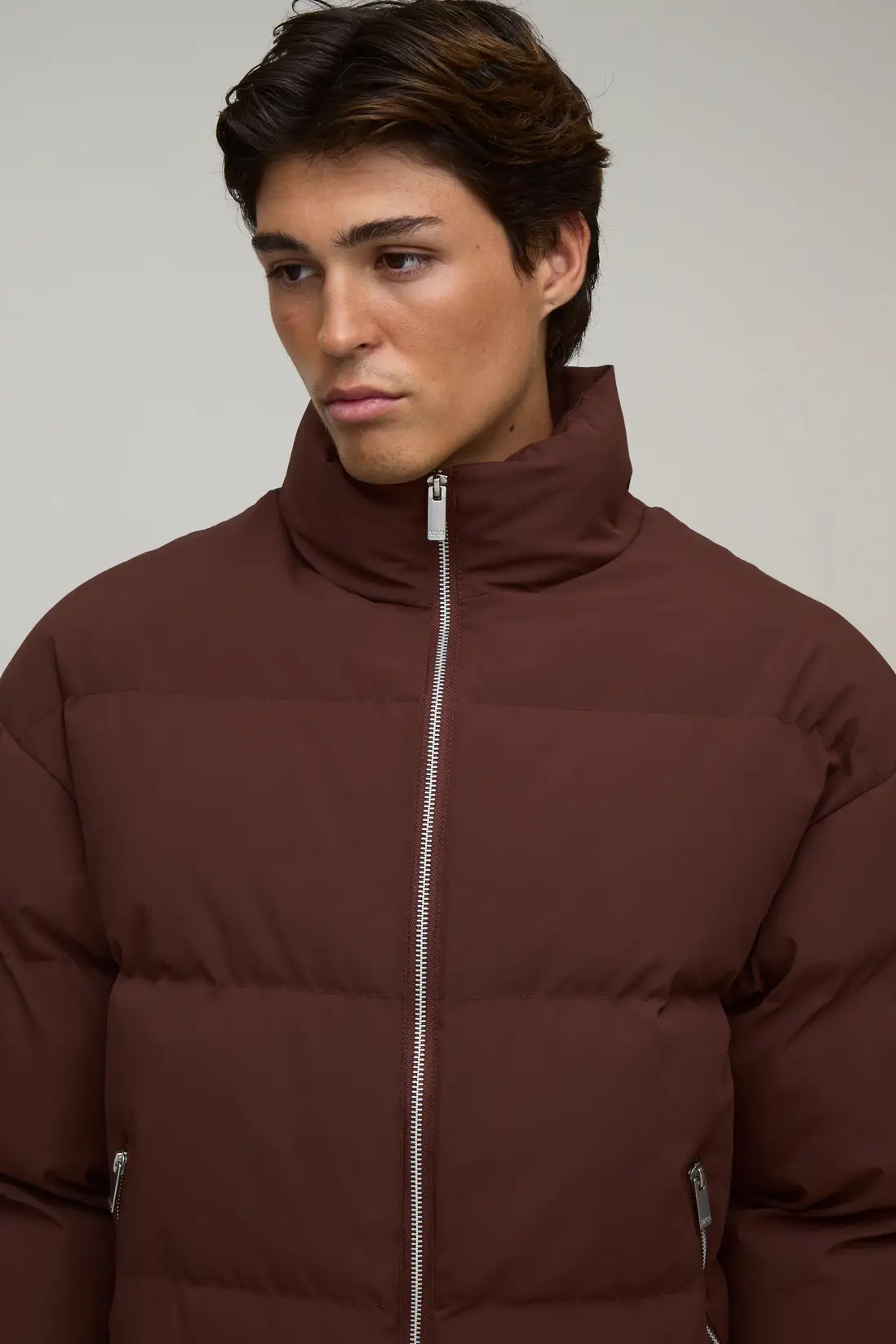 MAN Boxy Fit Essential Midweight Padded Funnel Neck Puffer Jacket - Image 3