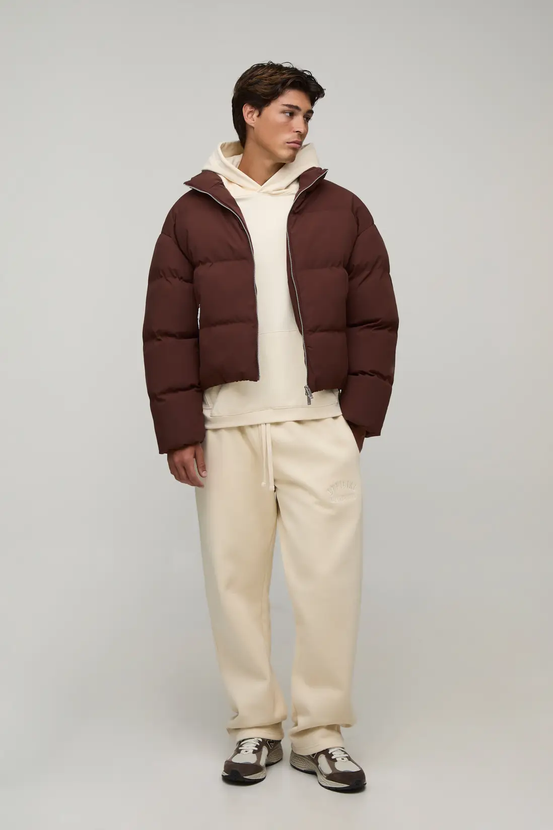 MAN Boxy Fit Essential Midweight Padded Funnel Neck Puffer Jacket - Image 4